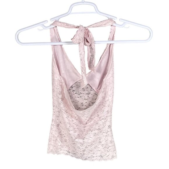 Y2K Wild Cat Women S Lace Halter Top Babydoll Pink Floral Diva Princess Stretchy - Picture 5 of 14